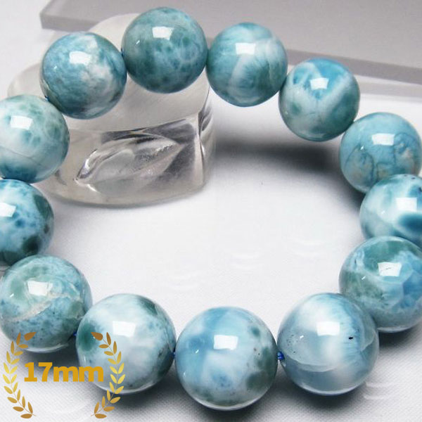 ☆愛と平和の石☆愛情と思いやりに満ちた関係を深める☆ ラリマー ブレスレット 17mm [L2-2014]
