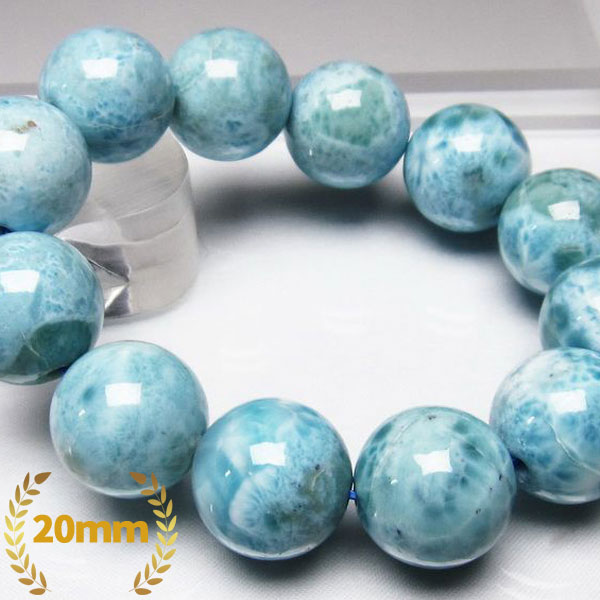 ☆愛と平和の石☆コミュニケーション能力を高める☆ ラリマー ブレスレット 20mm [L2-2019]