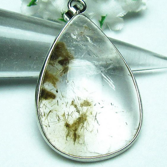 ガーデンルチル水晶 ペンダント [L357-47]