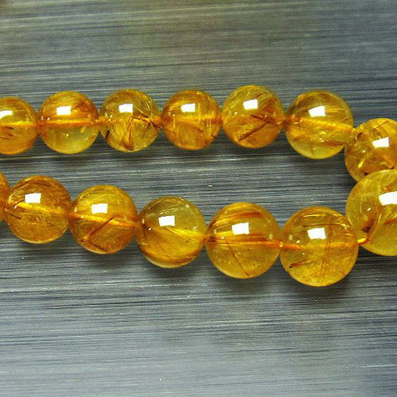 ゴールドタイチンルチル ネックレス 13mm [L399-11]   