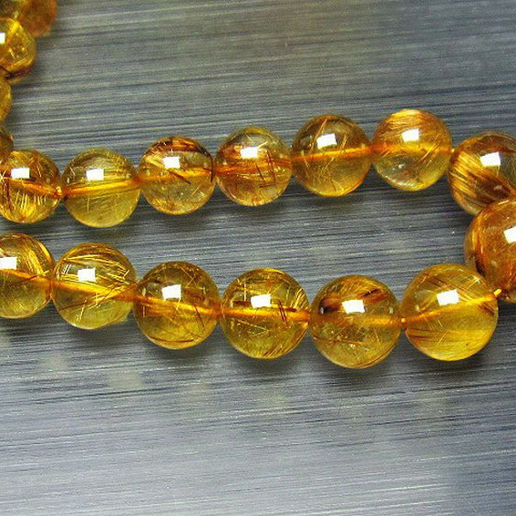 ゴールドタイチンルチル ネックレス 6mm [L399-40]