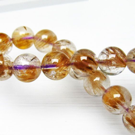 カコクセナイト インクォーツ ブレスレット 9mm [L48-306]