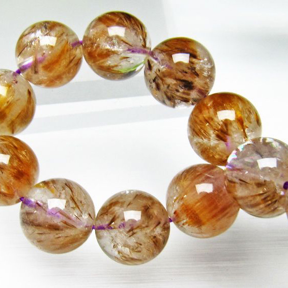 カコクセナイト インクォーツ  ブレスレット 12mm [L48-313]