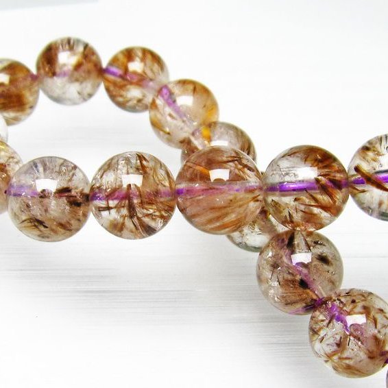 カコクセナイト インクォーツ ブレスレット 10mm [L48-353]