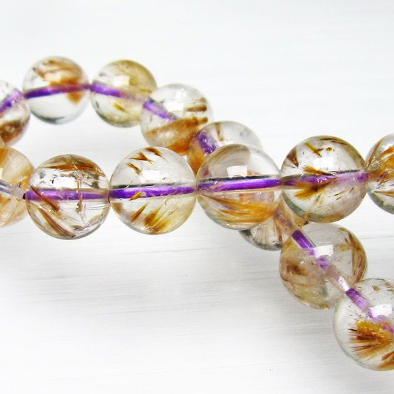 カコクセナイト インクォーツ  ブレスレット 10mm [L48-367]