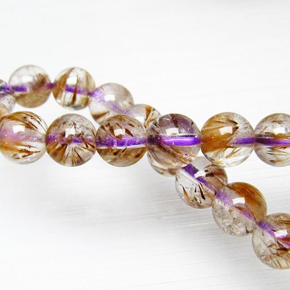 カコクセナイト インクォーツ ブレスレット 7mm [L48-376]