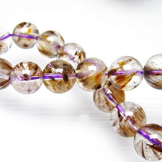 カコクセナイト インクォーツ  ブレスレット 10mm [L48-387]