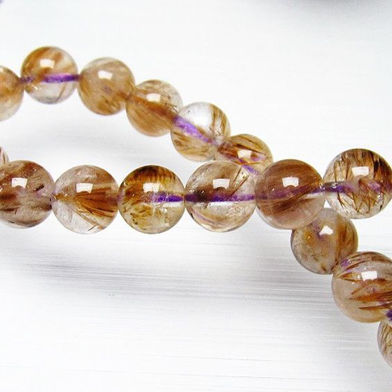 カコクセナイト インクォーツ ブレスレット 8mm [L48-419]