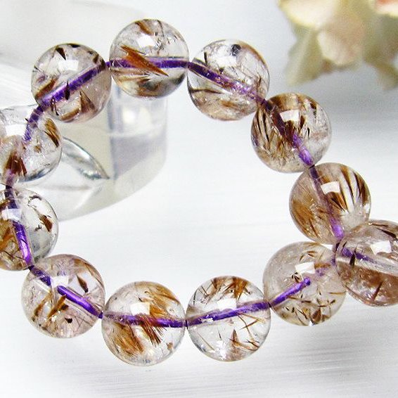 カコクセナイト インクォーツ ブレスレット 9mm [L48-452]