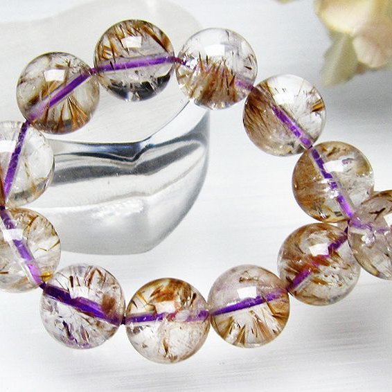 カコクセナイト インクォーツ ブレスレット 10mm [L48-456]