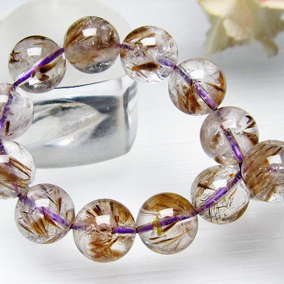 カコクセナイト インクォーツ ブレスレット 11mm [L48-457]