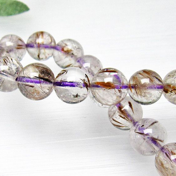 カコクセナイト インクォーツ  ブレスレット 9mm [L48-504]