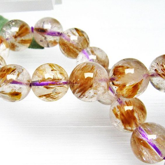 カコクセナイト インクォーツ ブレスレット 10mm [L48-581]