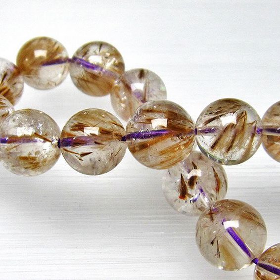 カコクセナイト インクォーツ ブレスレット 11mm [L48-601]