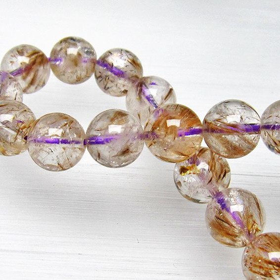 カコクセナイト インクォーツ ブレスレット 10mm [L48-654]