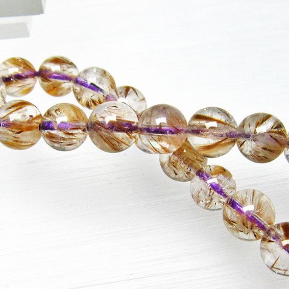 カコクセナイト インクォーツ ブレスレット 8mm [L48-694]