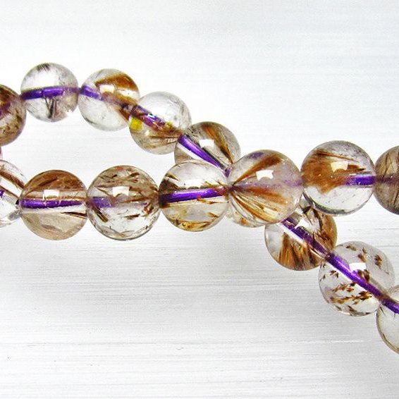 カコクセナイト インクォーツ ブレスレット 8mm [l48-701]