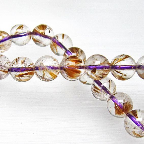 カコクセナイト インクォーツ ブレスレット 8mm [L48-707]