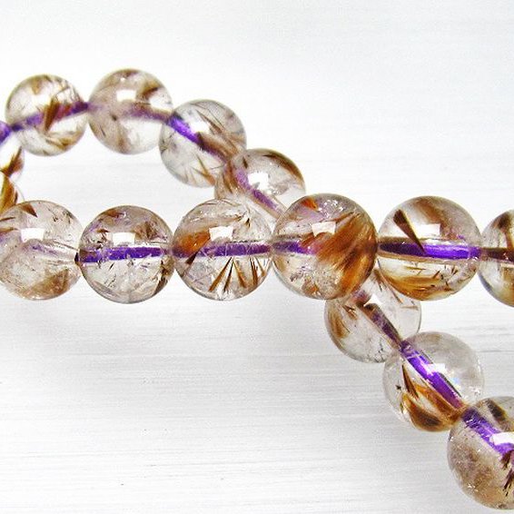 カコクセナイト インクォーツ ブレスレット 9mm [L48-711]