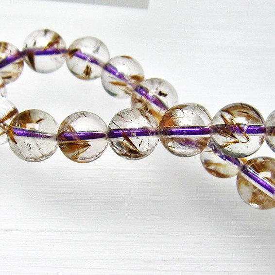 カコクセナイト インクォーツ ブレスレット 9mm [L48-717]