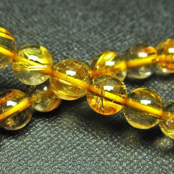 ゴールドタイチンルチル ブレスレット 8mm [L68-1411]