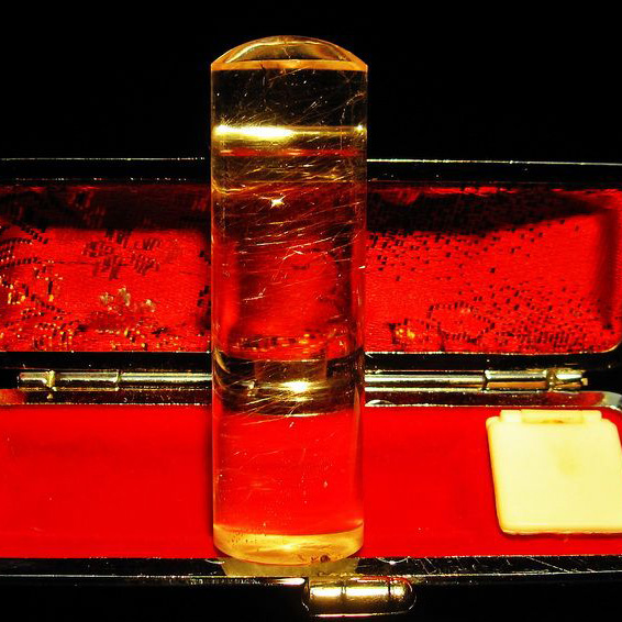 豪華ルチル 印材　※別途料金で篆刻可能 18mm [M119-105]