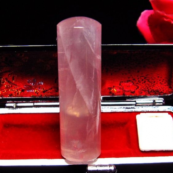 ローズクォーツ 印材　※別途料金で篆刻可能 18mm [M152-104]