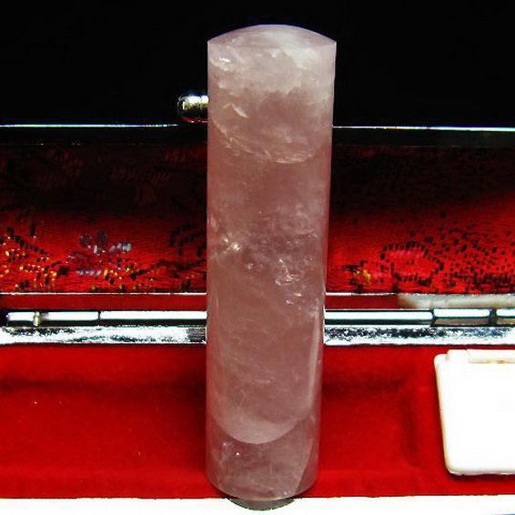 ローズクォーツ 印材　※別途料金で篆刻可能 15mm [M152-64]