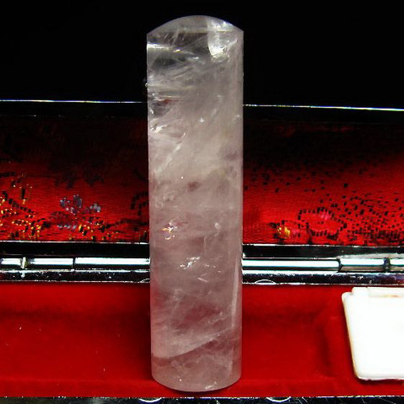 ローズクォーツ 印材　※別途料金で篆刻可能 15mm [M152-80]