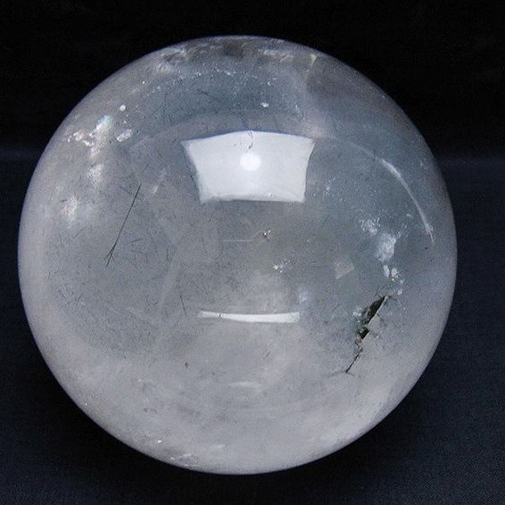 1.6Kg ガーデンルチル水晶 丸玉 110mm [T100-4697]