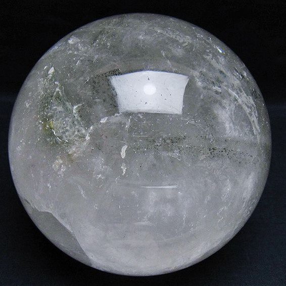 2.3Kg グリーンファントム水晶 丸玉 120mm [t100-4703]