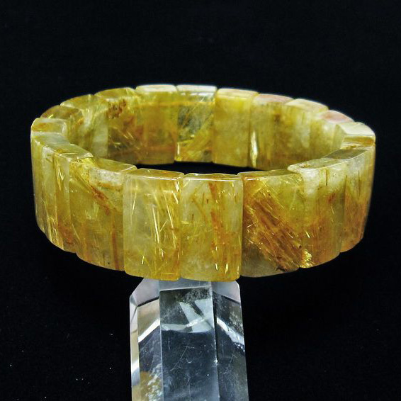 ゴールドタイチンルチル バングル [T107-3757]