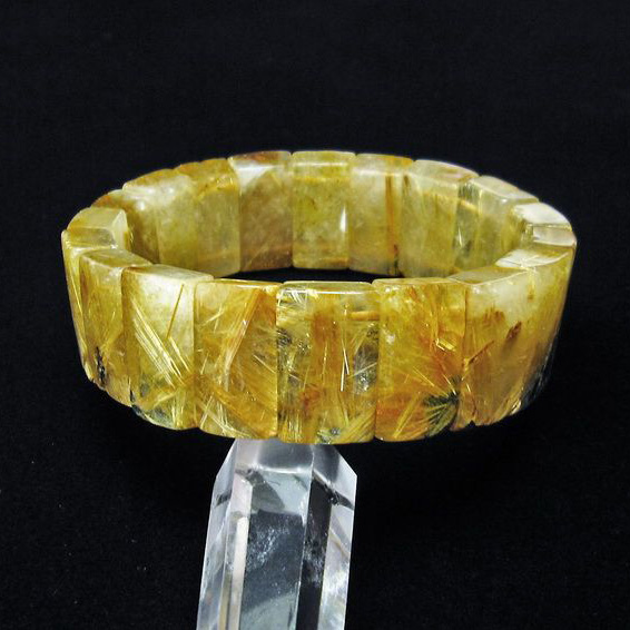 ゴールドタイチンルチル バングル [T107-3788]