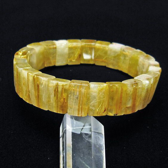 ゴールドタイチンルチル バングル [T107-3818]