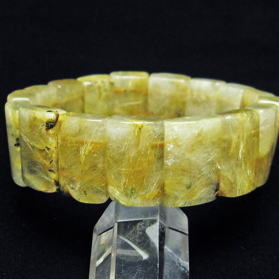 ゴールドタイチンルチル バングル [T107-4140]