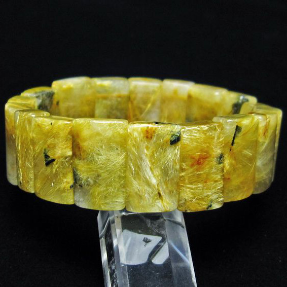 ゴールドタイチンルチル バングル [T107-4147]