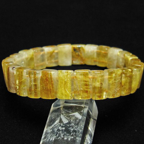 ゴールドタイチンルチル バングル [T107-4183]