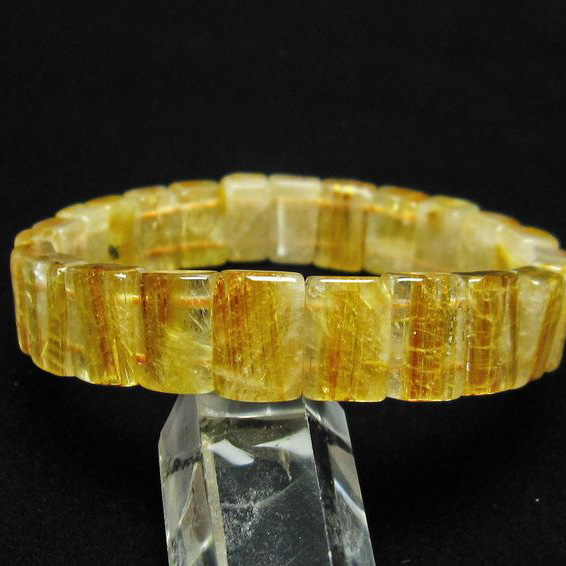 ゴールドタイチンルチル バングル [T107-4192]