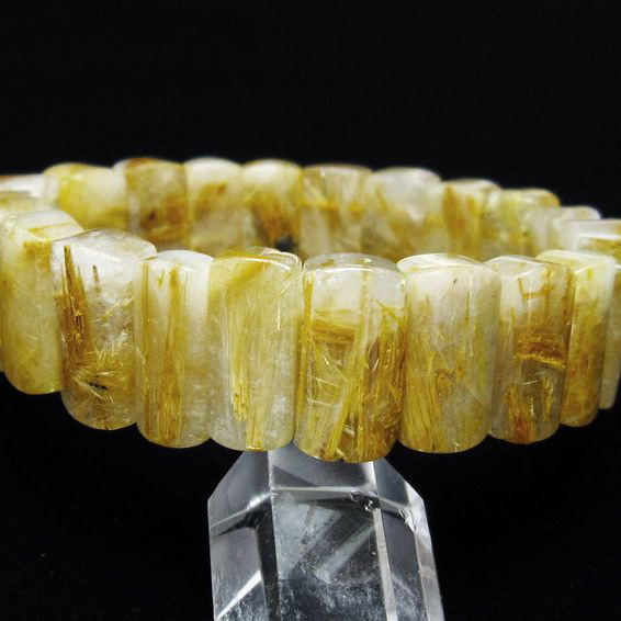 ゴールドタイチンルチル バングル [T107-4202]