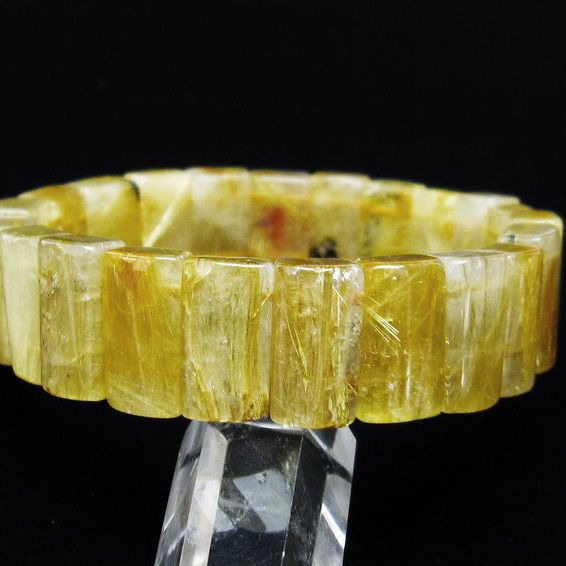 ゴールドタイチンルチル バングル [T107-4207]