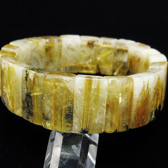 ゴールドタイチンルチル バングル [T107-4242]