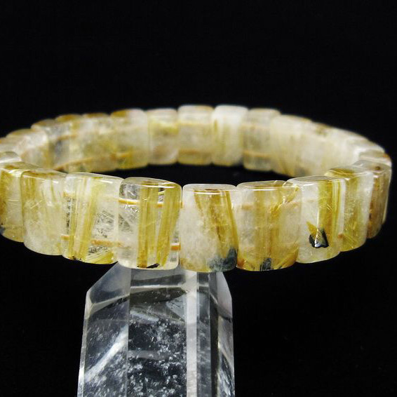 ゴールドタイチンルチル バングル [T107-4260]