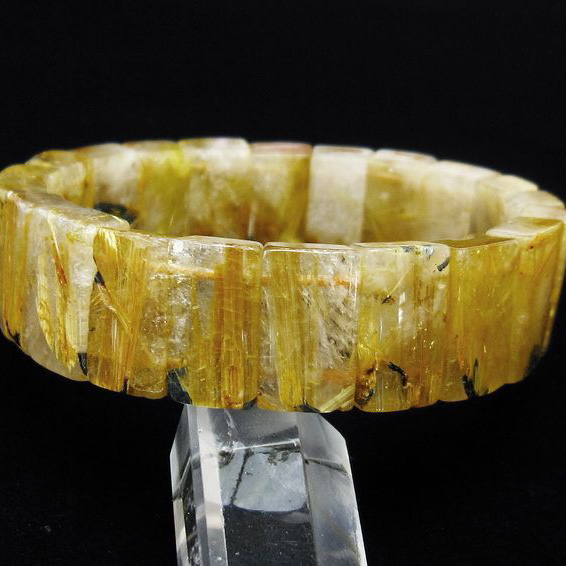 ゴールドタイチンルチル バングル [T107-4289]