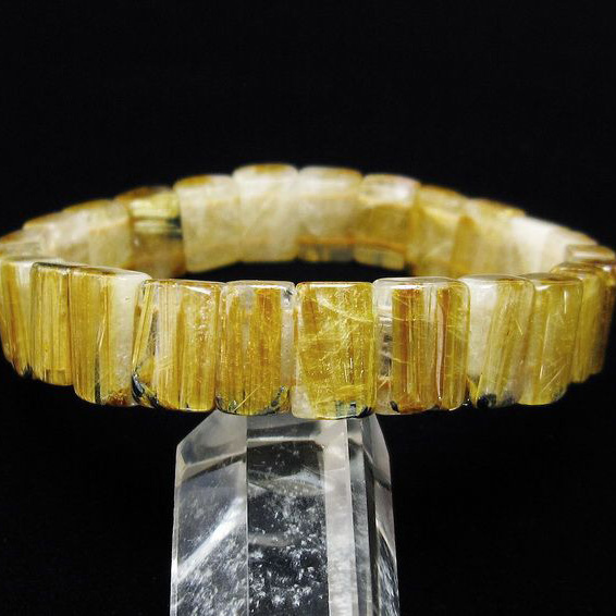 ゴールドタイチンルチル バングル [T107-4307]