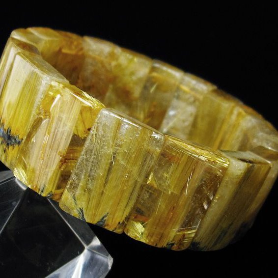 ゴールドタイチンルチル バングル [t107-4312]