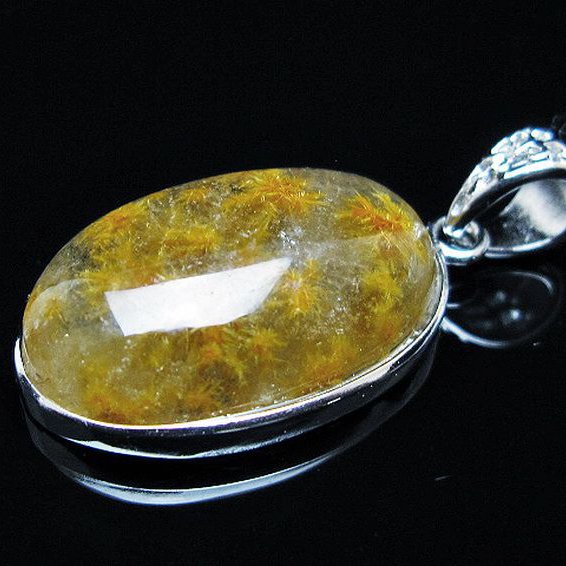 タイチンフラワー水晶 ペンダント [T111-5965]