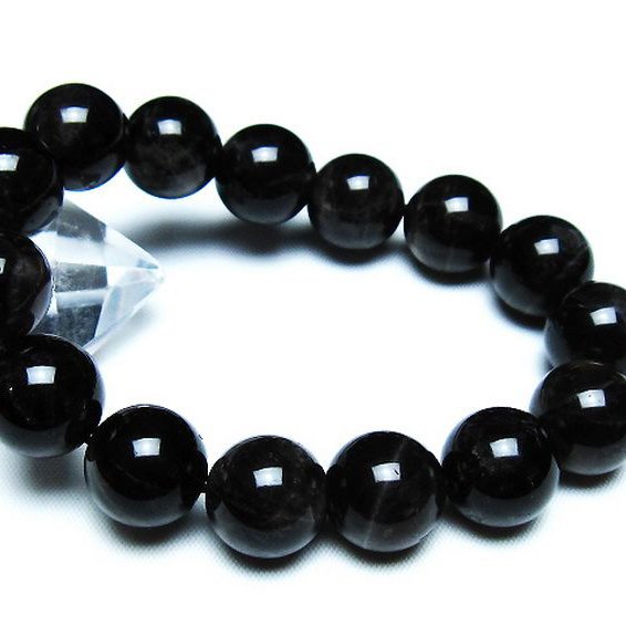 モリオン純天然黒水晶ブレスレット14mm