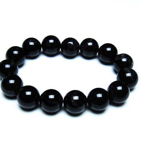 モリオン 純天然 黒水晶 ブレスレット 14mm [T112-6813]