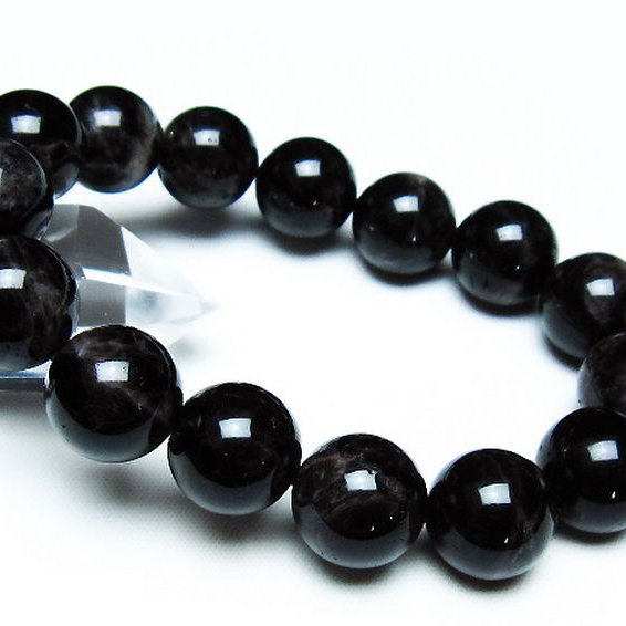 モリオン 純天然 黒水晶 ブレスレット 14mm [T112-6996]