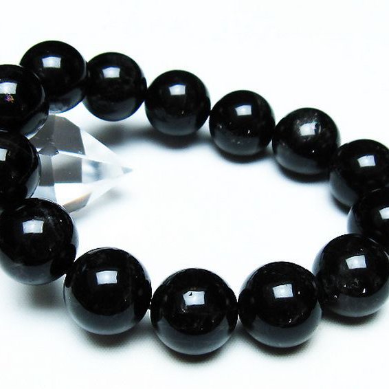 モリオン 純天然 黒水晶 ブレスレット 16mm [T112-7035]